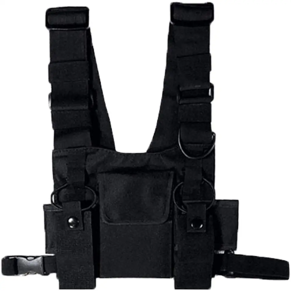 Universal Hands Free Chest Front Pack Pouch Holster Vest Rig Radio Chest Harness for Two Way Radio Walkie Talkie
