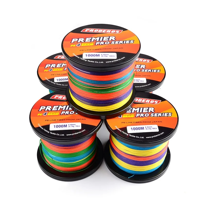 4-Weaves Fishing Line 300M-500M-1000M Premier Series Strong Multifilament PE Braided fishing thread 6-100LB