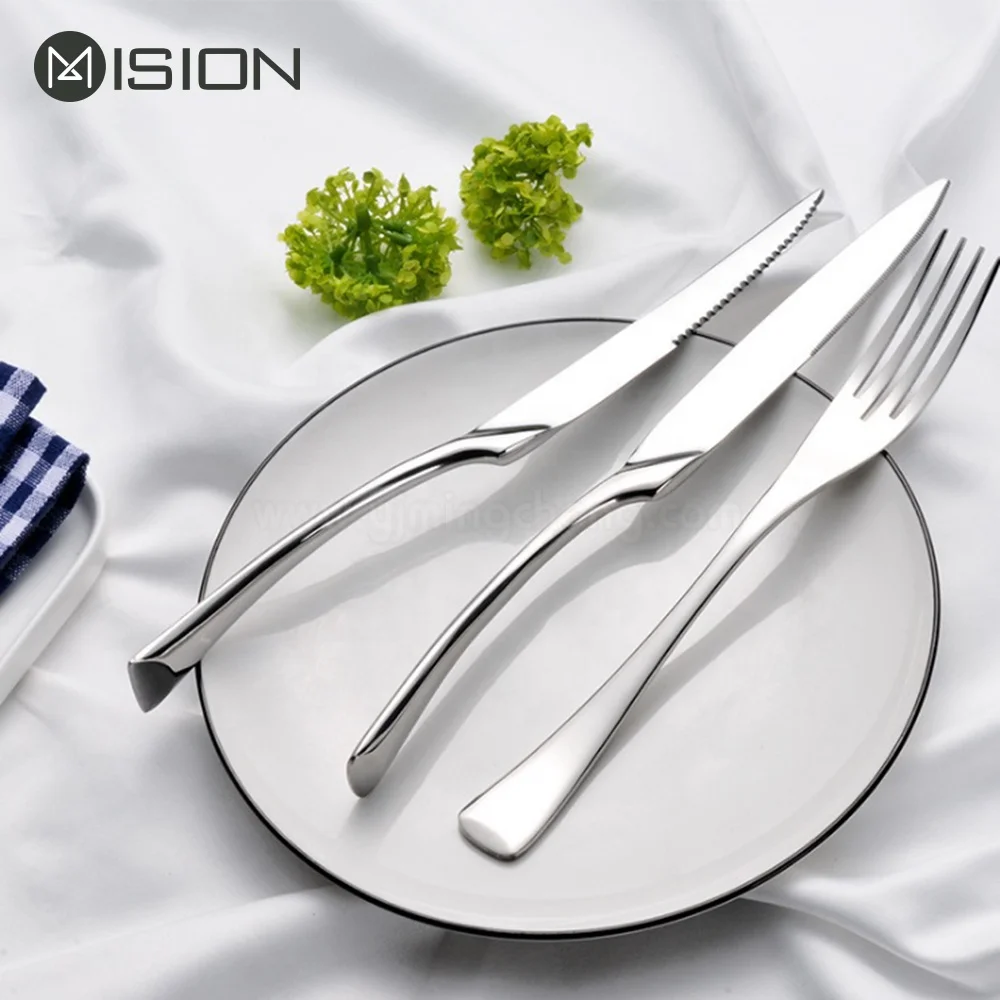 Royal wedding restaurant dinner metal silver color cutlery stainless steel cutlery set
