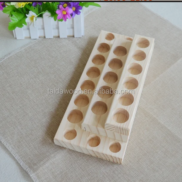 super factory customized wooden essential oil bottle holder, 5-15ml bottle wooden rack
