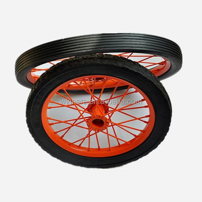 20 inch solid rubber spoke decorative wagon trailer wheels