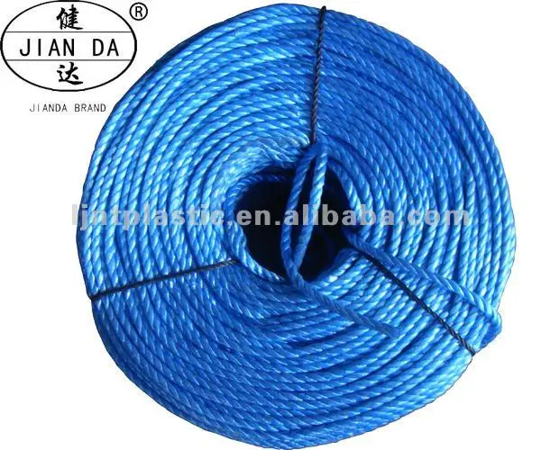 3 strands blue polypropylene PP Rope in split film