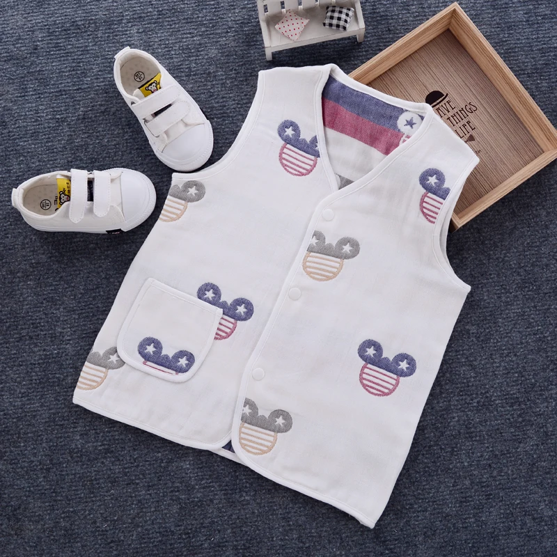 
Spring and autumn thin baby cotton gauze vest 