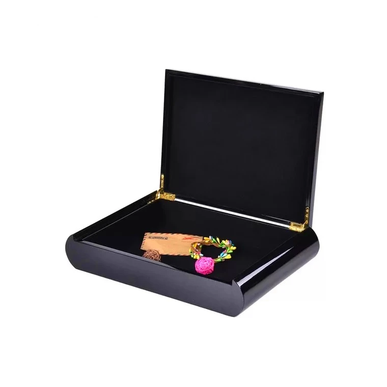 Custom High Quality Glossy Piano Lacquer Ebony Luxury Chocolate Gift Packaging Wooden Box