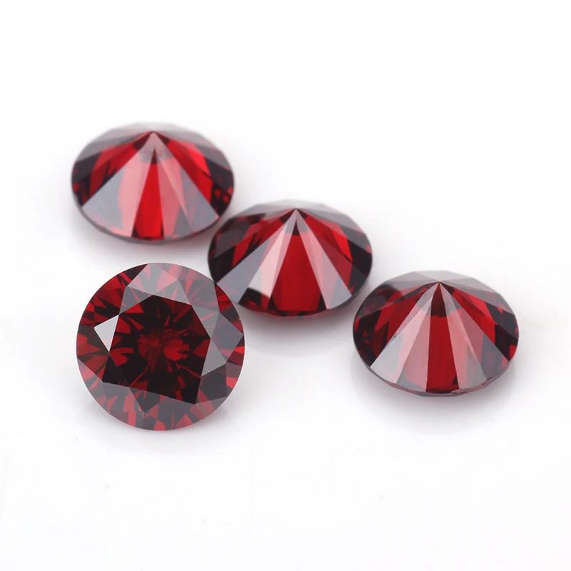 round machine cut synthetic cubic zirconia jewelry making red gemstones names