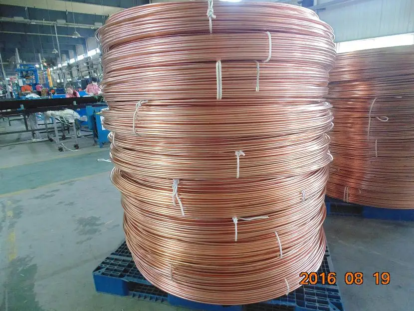 OD 4.76-12 mm double wall brazed copper coated tube