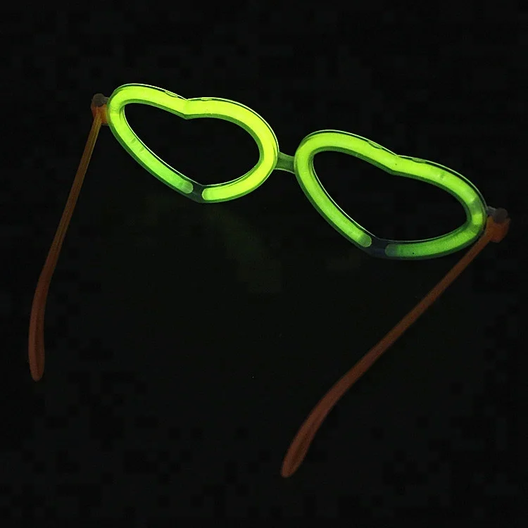 Multi Color Glow Fluorescence heart shape Glasses LED Light Luminous Sticks Neon Xmas Halloween Party Flashing Novelty Toy
