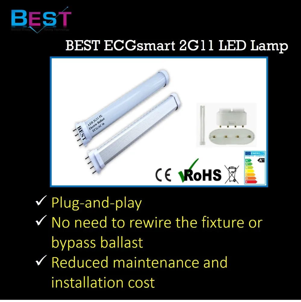 BSET ECGsmart 2G11 LED retrofit PL Lamp for replacing 2G11 4 pin CFL