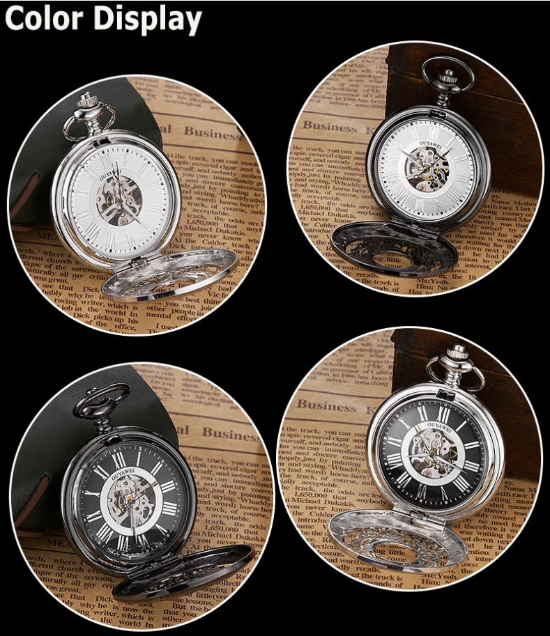 316L stainless steel skeleton case back pocket automatic watches best brand christmas pocket watch