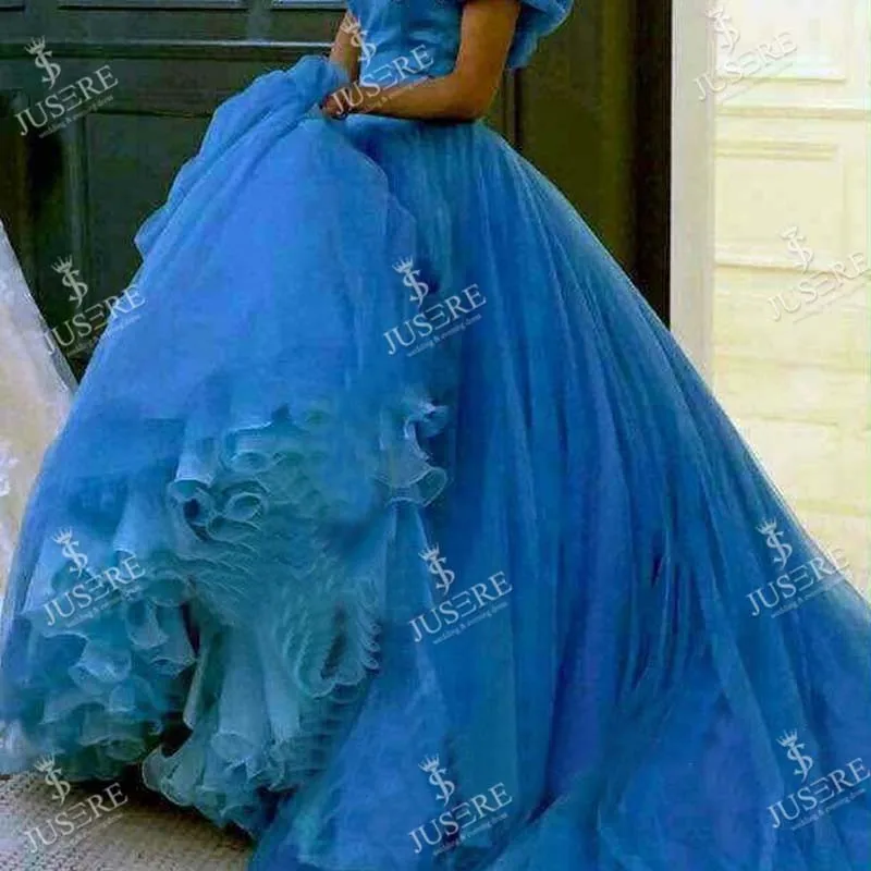 quinceanera dresses blue ball gown puffy embroidery Girl 15 17 princess gown vestidos de fiesta fairy luxury evening dress cute