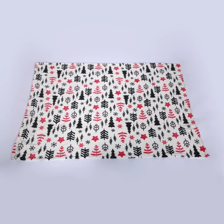 
2019 Newest customization knitted children flannel printed baby christmas tree blanket 