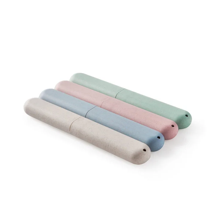Tooth brush holder travel plastic toothbrush case with wheat straw material