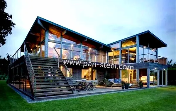 beautiful  Steel Structure glass sunlight houses room with tempered glass safety glass sunshine hut