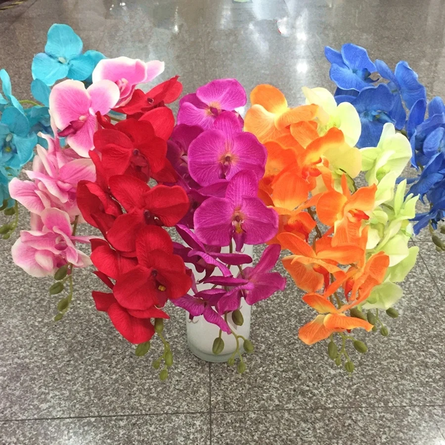 
artificial Phalaenopsis factory direct 8 oil painting Phalaenopsis flower wedding flower props flower wholesa 
