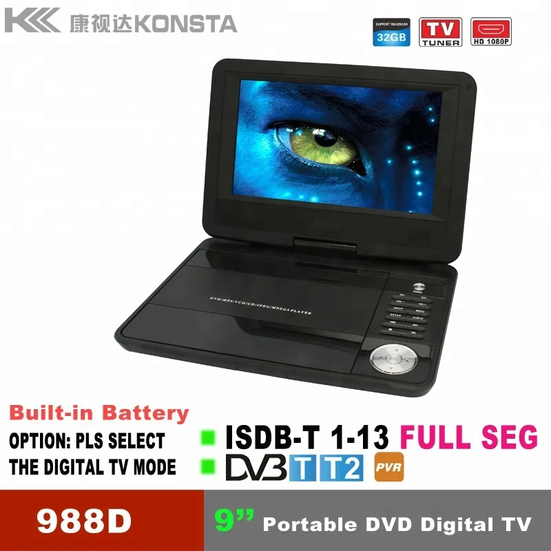 new arrival cheap portable dvd/evd player with digital tv tuner