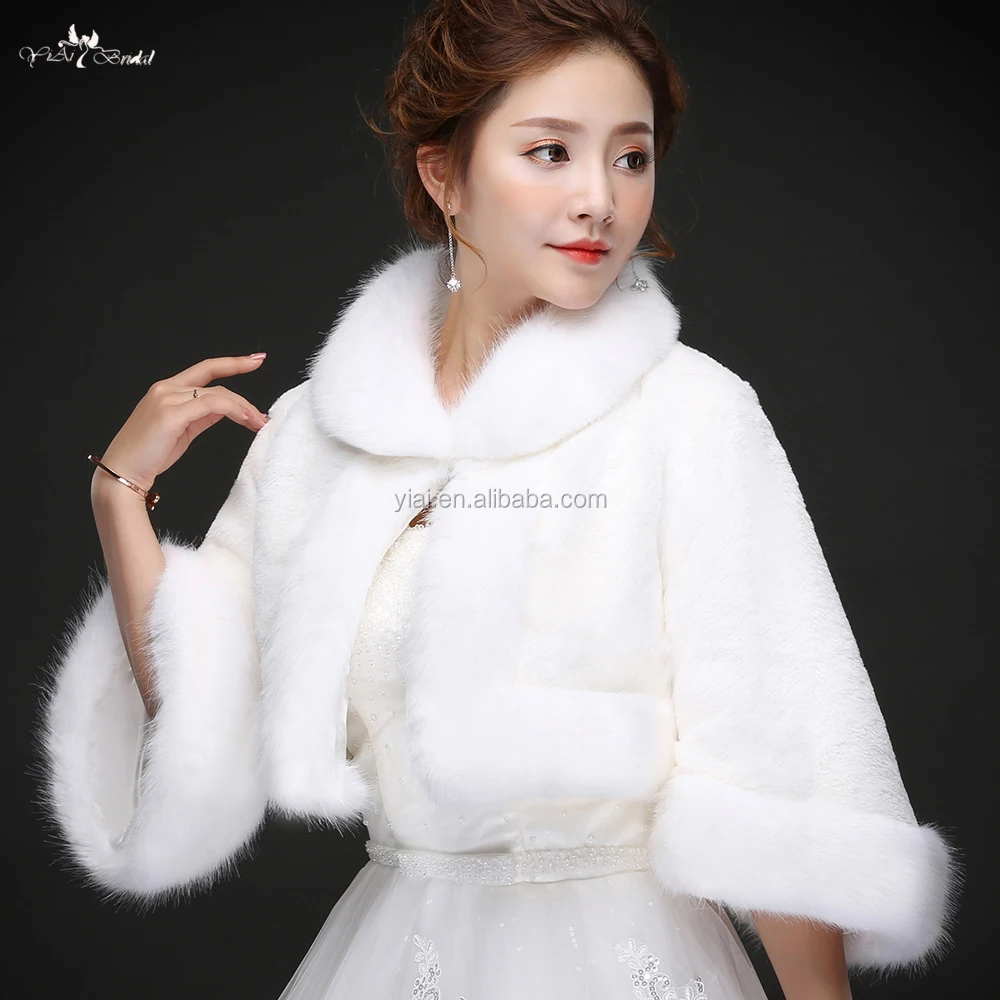 
LZP204 Beautiful Lvory Fur Bolero Thicken And Keep Warm Winter Wedding Shawls 