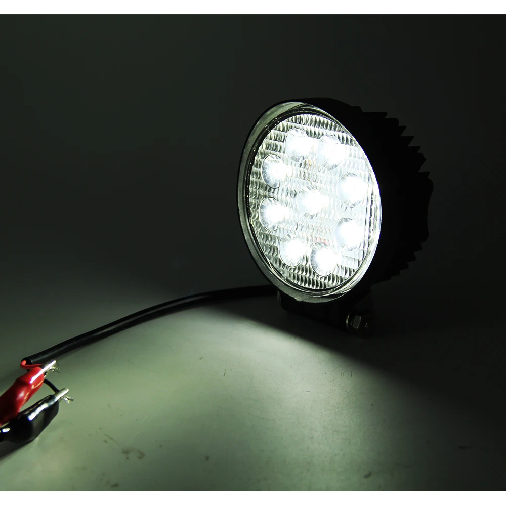 12v 24v Round Spot/flood Beam 27W Led Work Light for truck/offroad/4*4