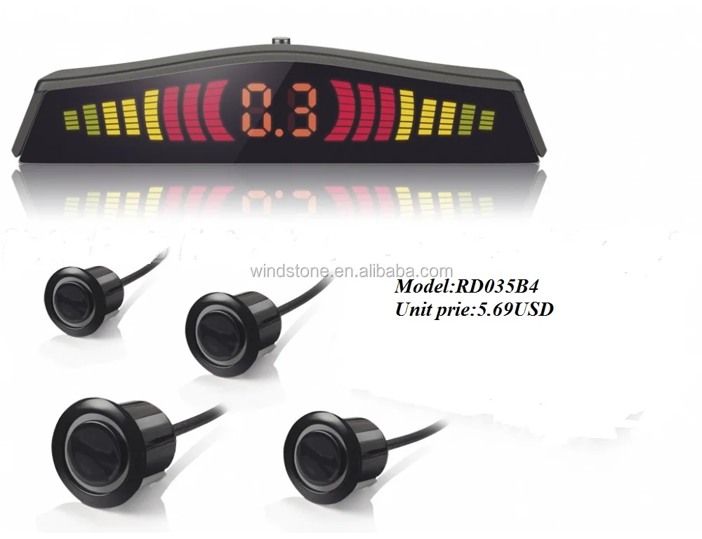 Car 12V ABS LED Reversing Radar sensor parking sensor with bibi sound or human voice