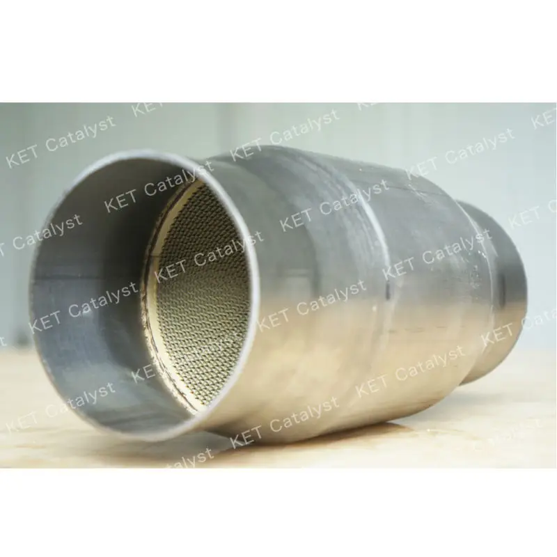 KET Metal substrate Catalyst Euro4 Exhaust high flow catalytic converter stainless with 3 inch OBD II CAT