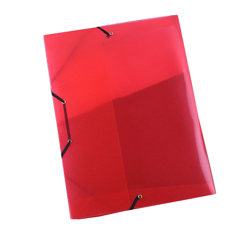 Colorful expanding transparent elastic cord punch hole file folder