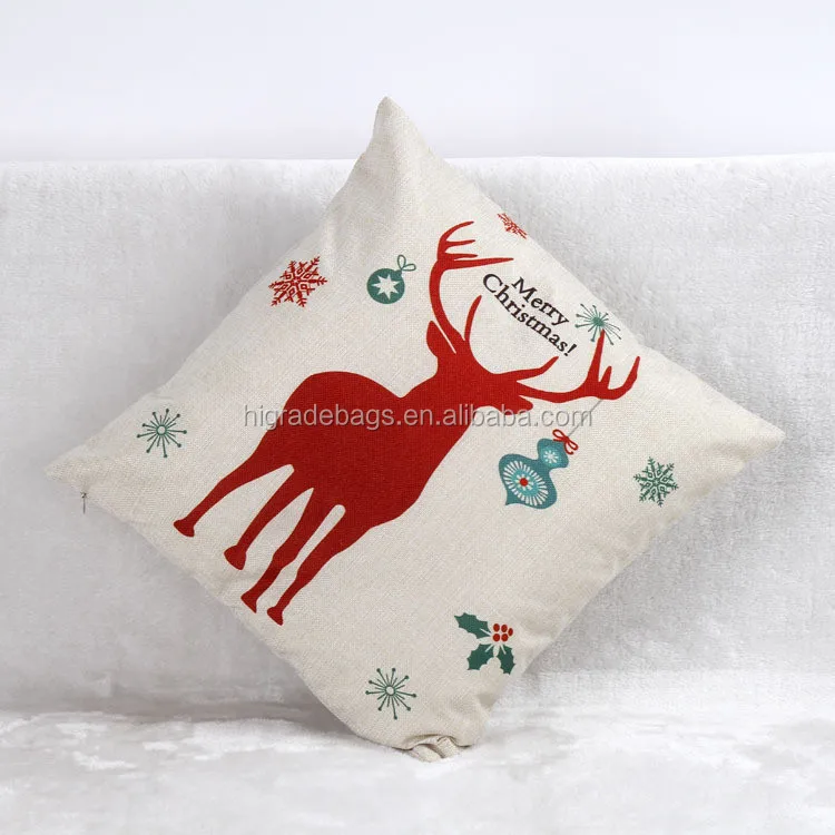 Christmas Theme Gift Cartoon Pillowcase 45*45cm Linen Cushion Blanket Fox Home/Car Decorative Linen Cushions Hot