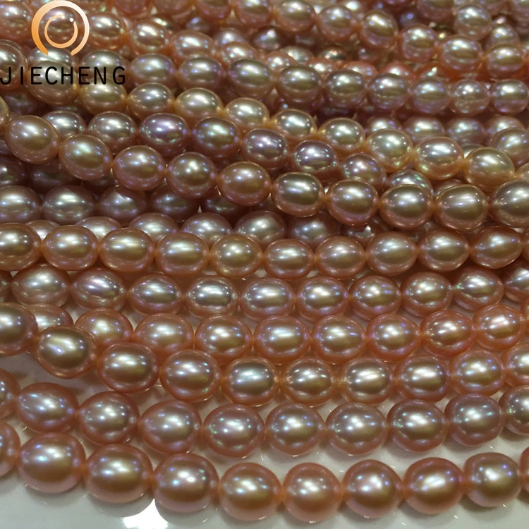 6-7mm AAAA wholesale natural designer rice shaped string of pearls price