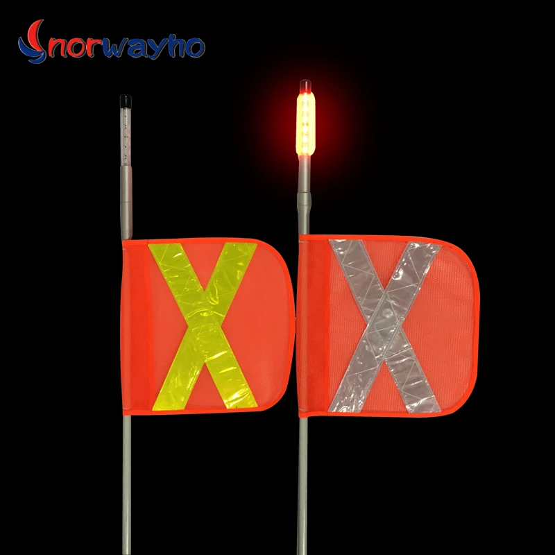 6ft/8ft/10ft/12ft or customized size lighted safety whip antenna for mining heavy duty vehicles