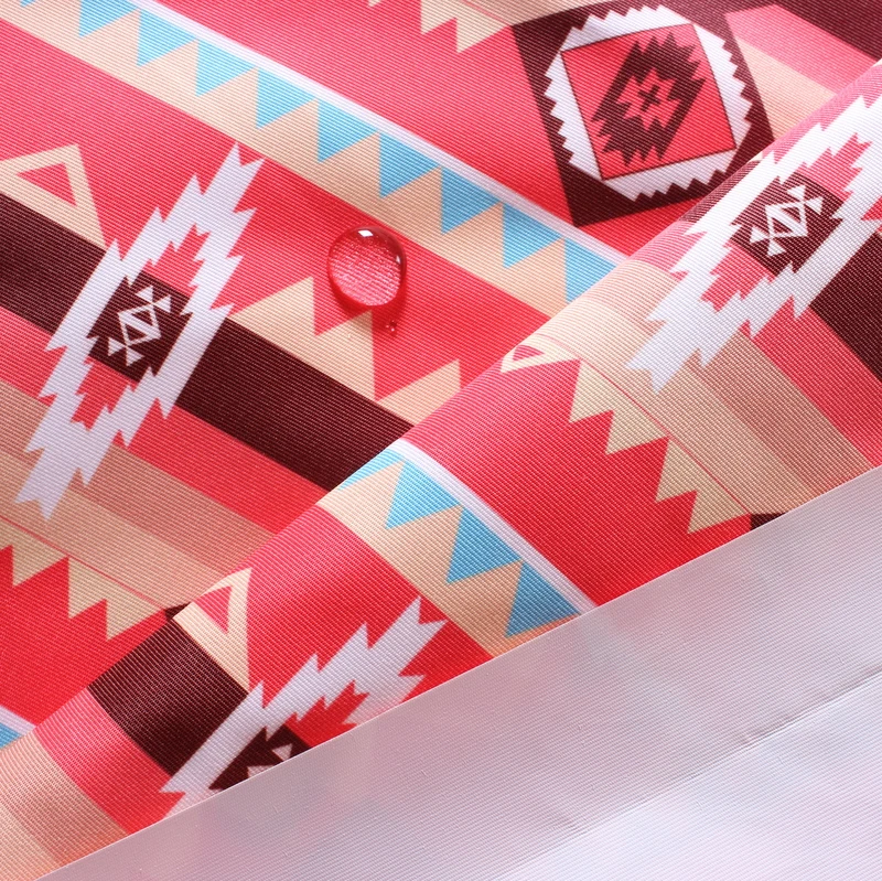 
High quality 320d wet wicking coated polyester taslan fabric with pattern printing 