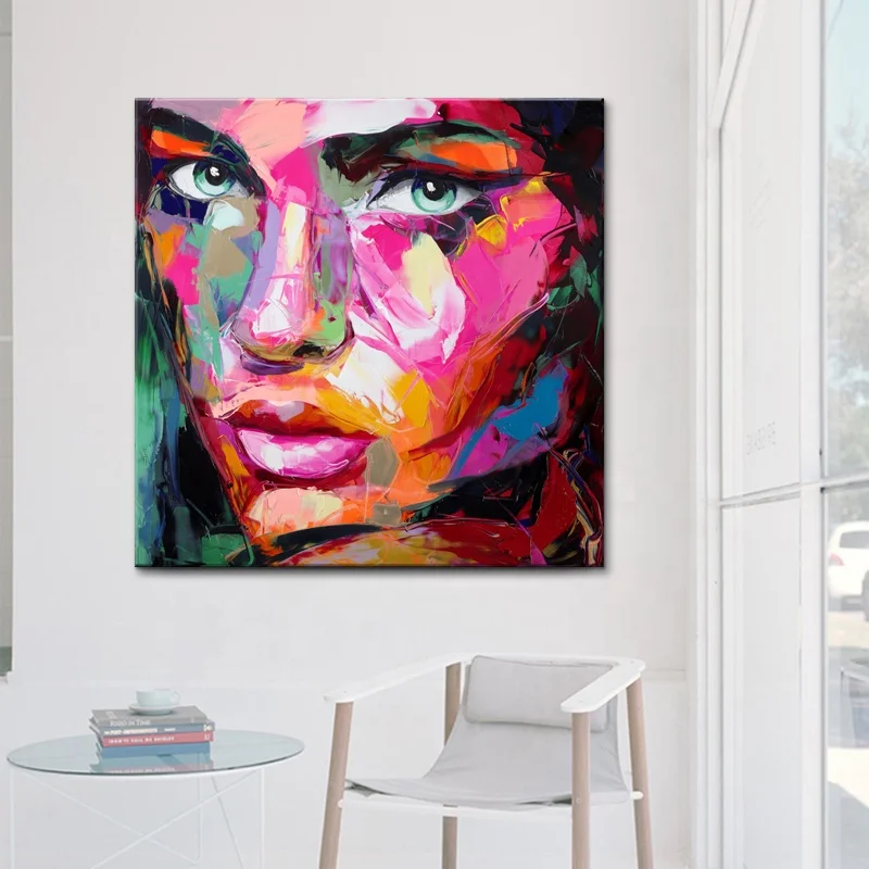 Colorful Woman palette knife Portrait hand painted Modern Pop Art cuadros decorativos other paintings wall graffiti art picture