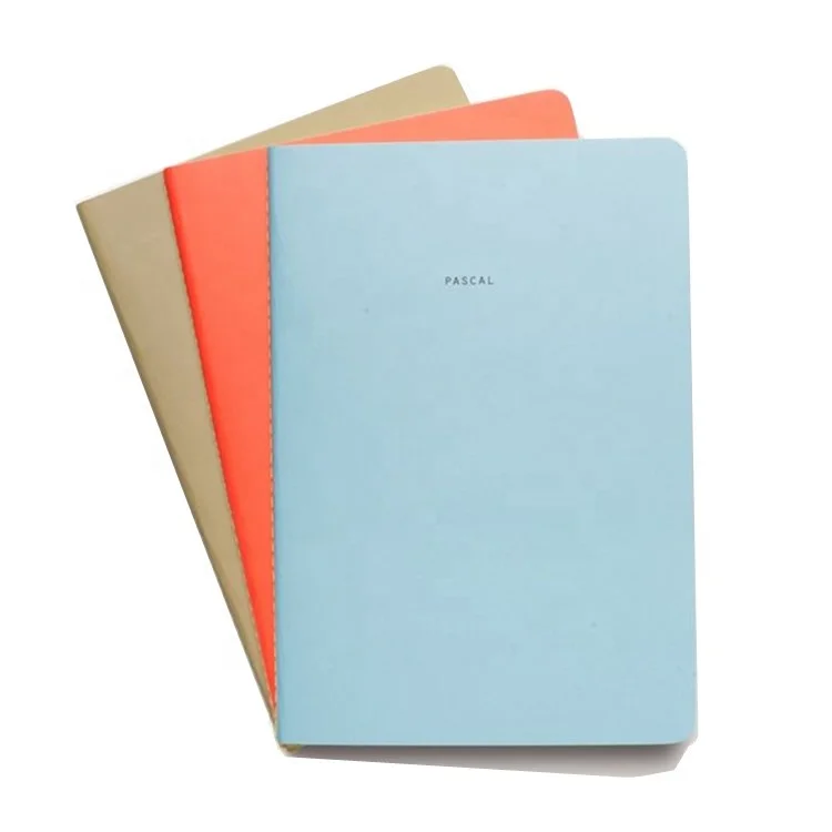 Custom Printed Logo Black Line A5 Hardcover Recycle Paper Diary Exercise Writing Student School Saddle Stitching Notebook