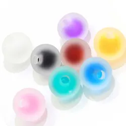 China Yiwu 16mm  Acrylic Round Frosted Matte Transparent Bead Colorful Double Inner Bead 3mm Hole