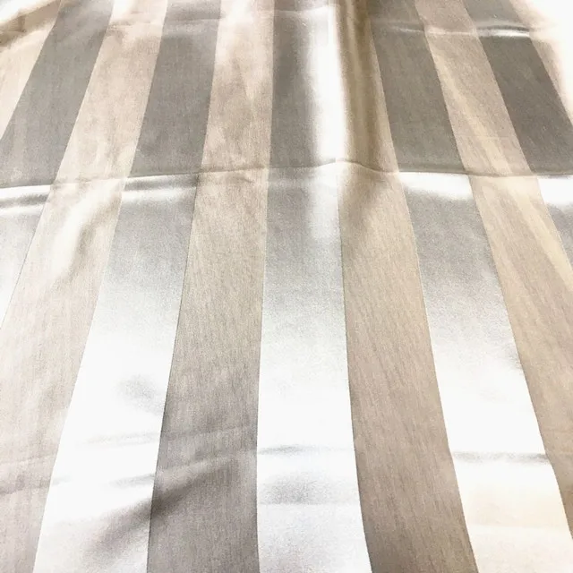Classic Soft 100% Pure Silk Stripe Satin Silk Chiffon Stripe Fabric for Bride Dresses Women Scarf