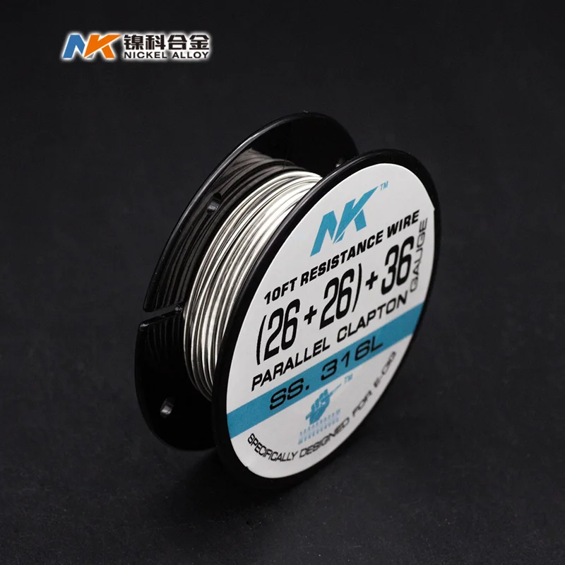Suzhou NK manufacture ss wire vape coil ss316l clapton wire for ecig