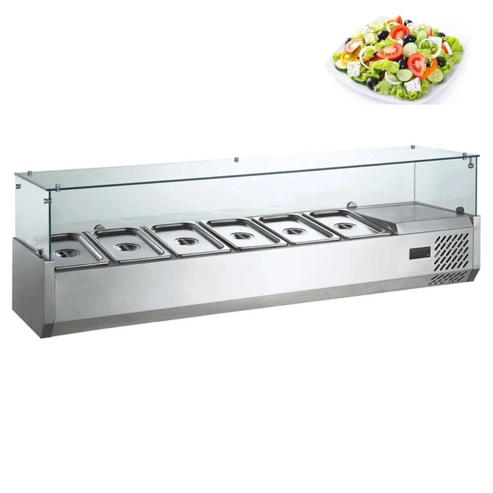 Glass Top Salad Bar Counter Display Used