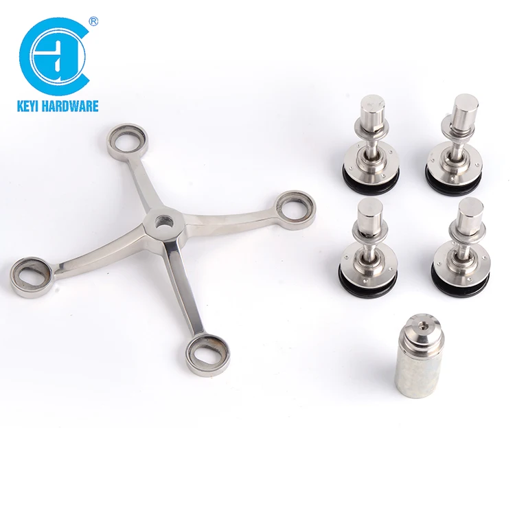 
Factory price 4 arm ways stainless steel wall fitting glass spider 