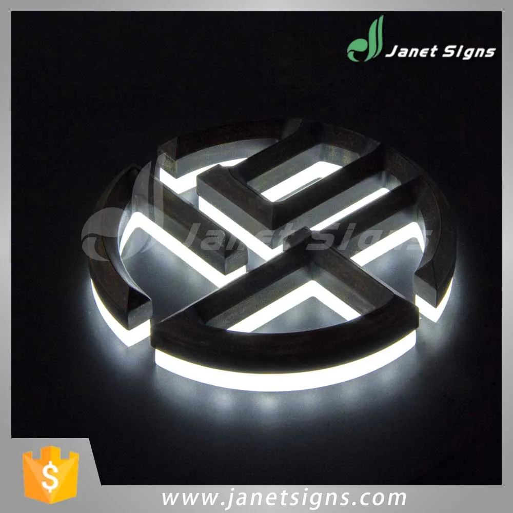 Vintage edge lit acrylic letter with 3d Surface