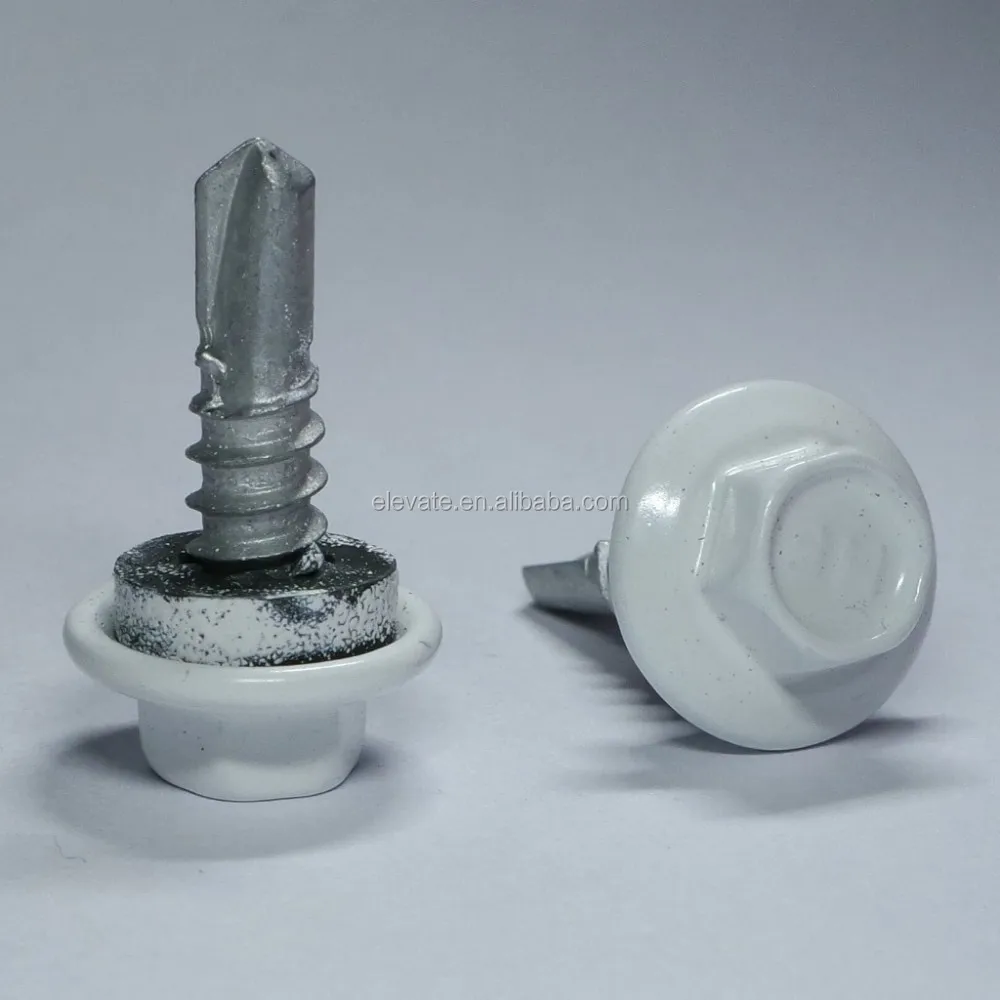 12 Teeth Nylon head Cap Indented Hex Washer Head Bonded Washer BSD Thread No.3 Point Self Drilling Screw