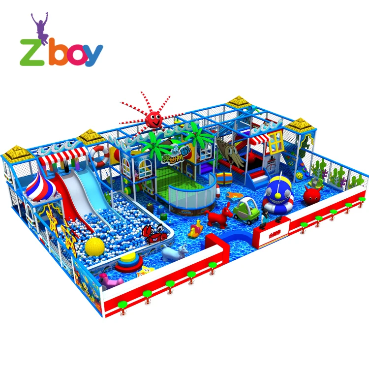 Ocean Theme Children Indoor Soft Play Areas Playground Equipment, Kids Play System Structure