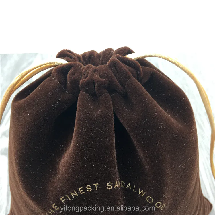 Custom Drawstring Velvet Shoe Bag With Printing