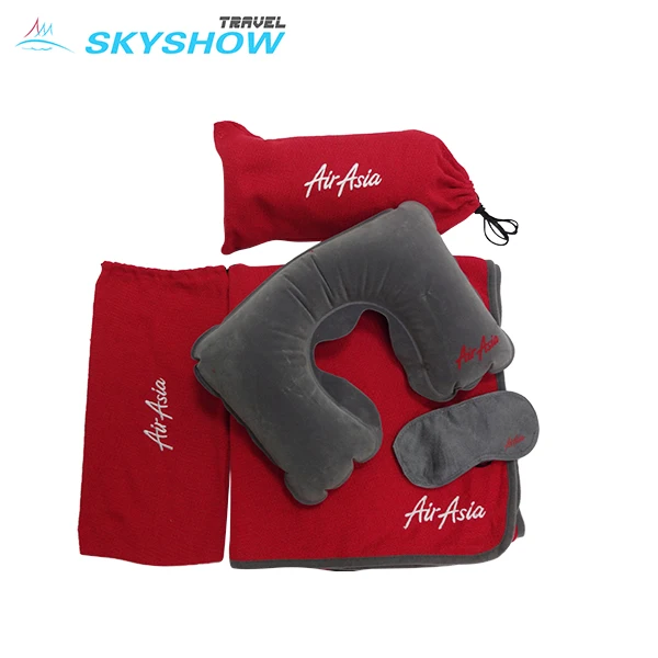
Custom Logo Comfort Wholesale Luxury Plane Car Travel Kit Airplane Sleep Kit For Gift 