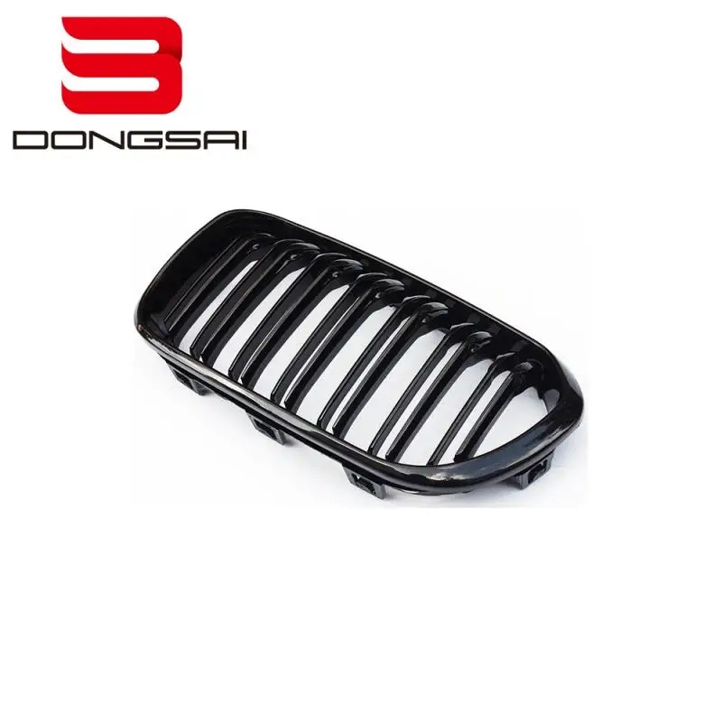 Для BMW 1 серия F20 обновление ABS глянцевый черный двойной планка передний бампер почки центральный гриль решетка 2015 +