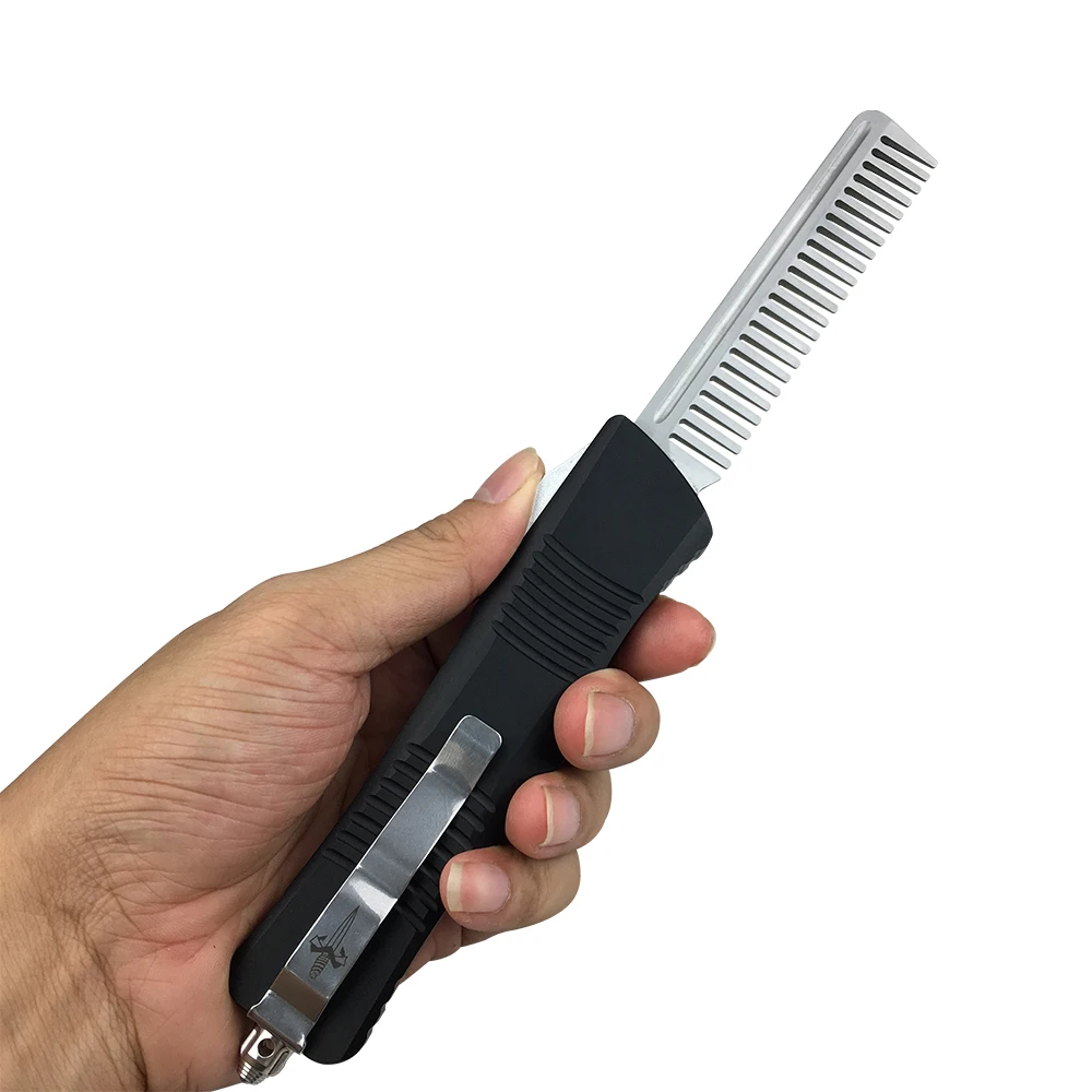 
wholesale Customized OEM Outdoor camping EDC telescoping Box Folding Knife Modeling Self defense Tactical comb with OTF knife 