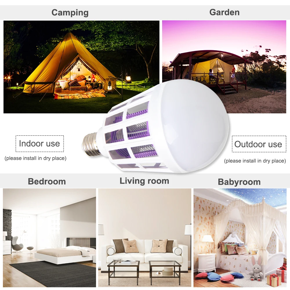 E27 LED Bulb fly mosquito killer lamp led trap