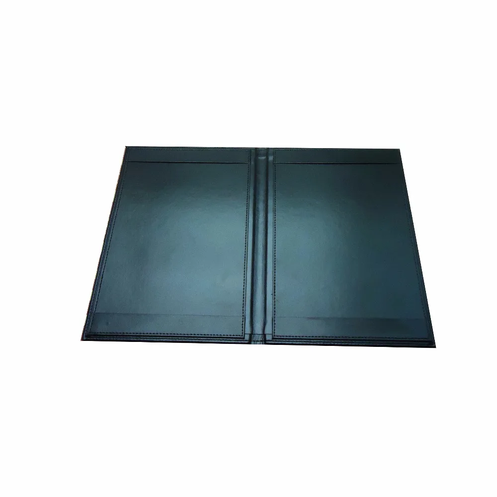 Черная папка для купюр из искусственной кожи изготовлена с горизонтальными углами внутри Yimi leather