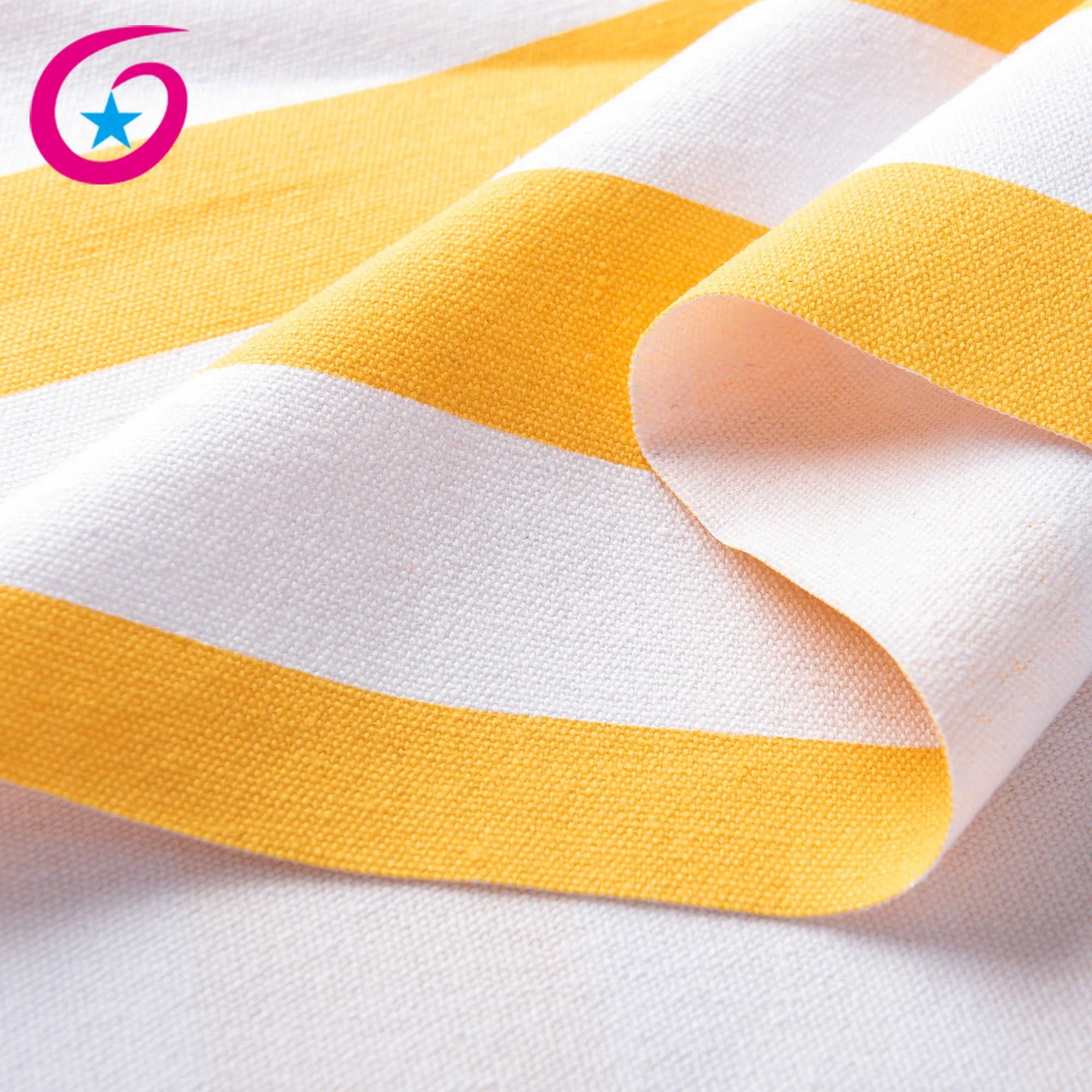 
Factory price 12oz polyester cotton stripe printed canvas fabric for tote bag 