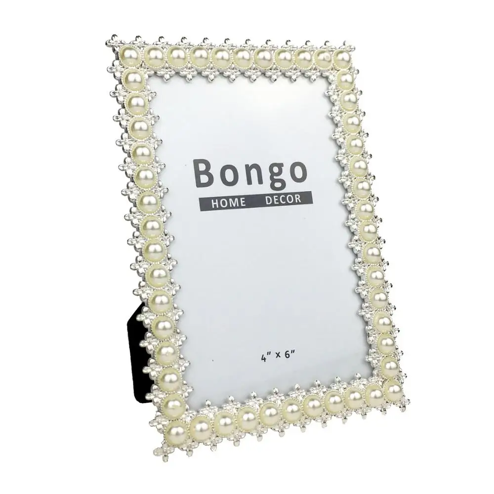 Фоторамка 5x7 ручной работы с жемчугом цвета слоновой кости