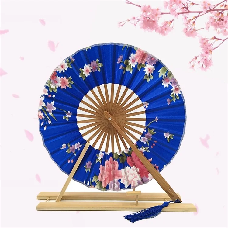 
Japanese Style Gifts Crafts Circular Bamboo Fans Sakura Women Fold Hand Fan 