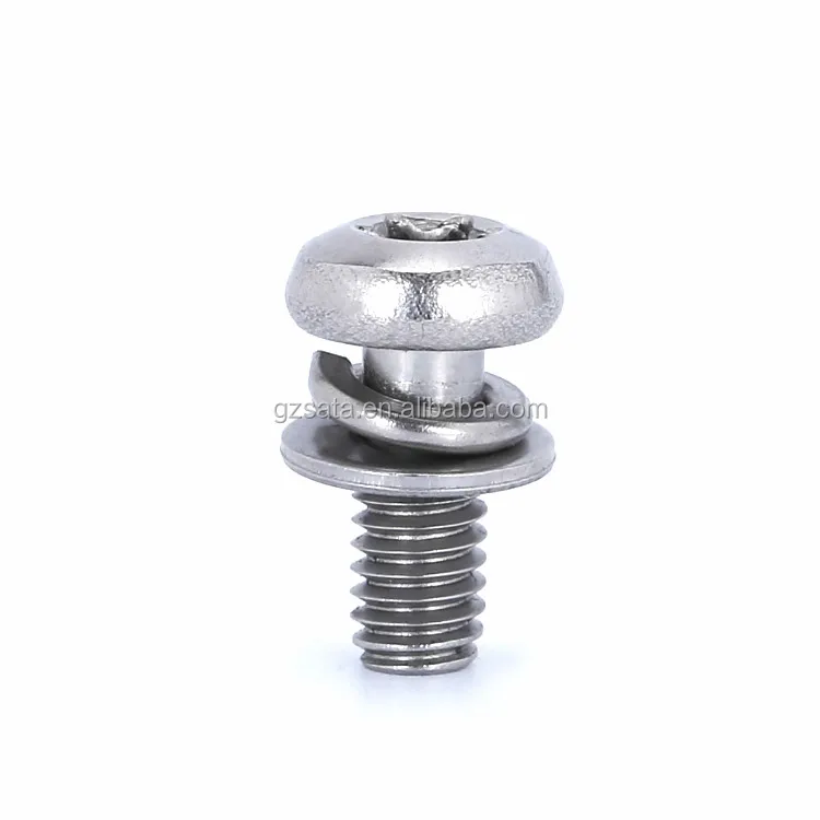 Custom Stainless Steel 304 A2-70 Torx Drive Pan Head Sems Screws M2.5 M3 M3.5 M4 M5 M6 M8