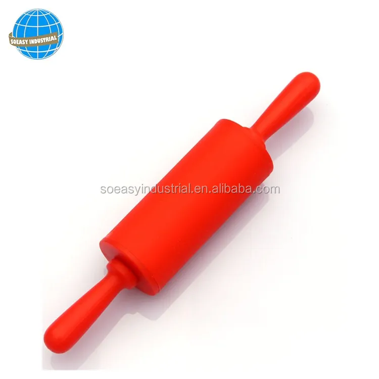 Silicone Rolling Pin Dough Roller for Pizza Cookie with PP Handle