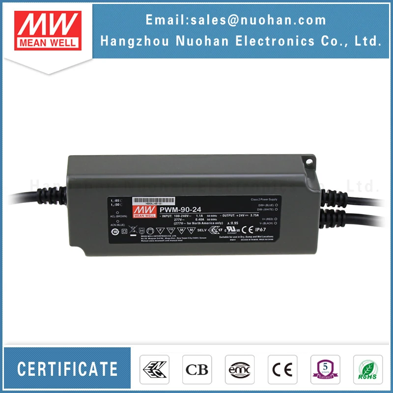 Mean well PWM-90-24 24V 90W 0-10v dimming led driver